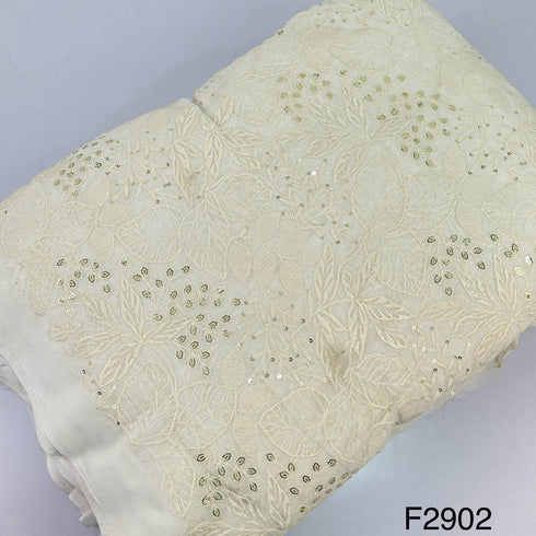Dyeable Thread sequins Embroidered Georgette Fabric-F2902